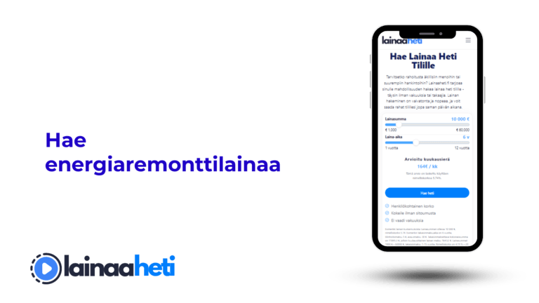 Energiaremonttilaina - rahoitusta lämpöpumpusta kattoremonttiin