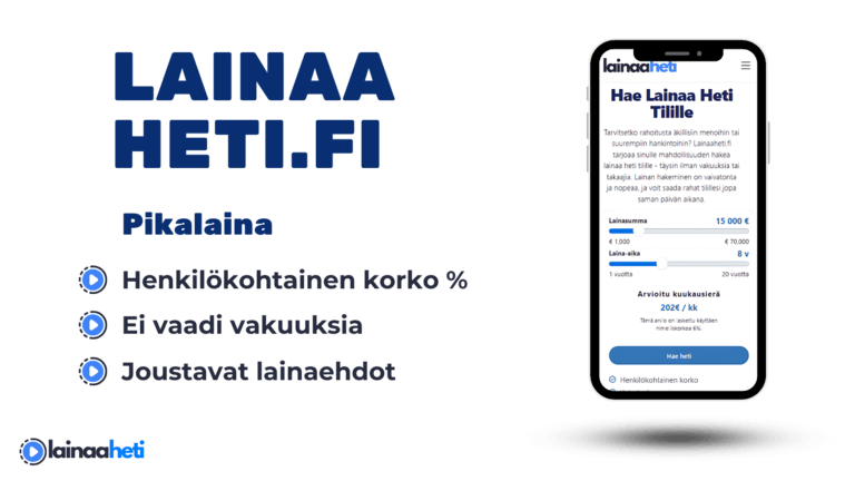Pikalaina heti tilille - rahat jopa 10 minuutissa