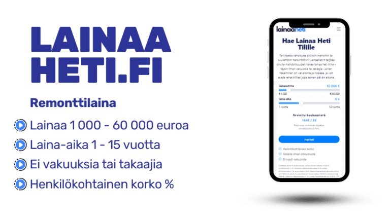 Hae remonttilainaa – vertaile ja saat päätöksen heti Hae remonttilainaa kotisi kunnostukseen